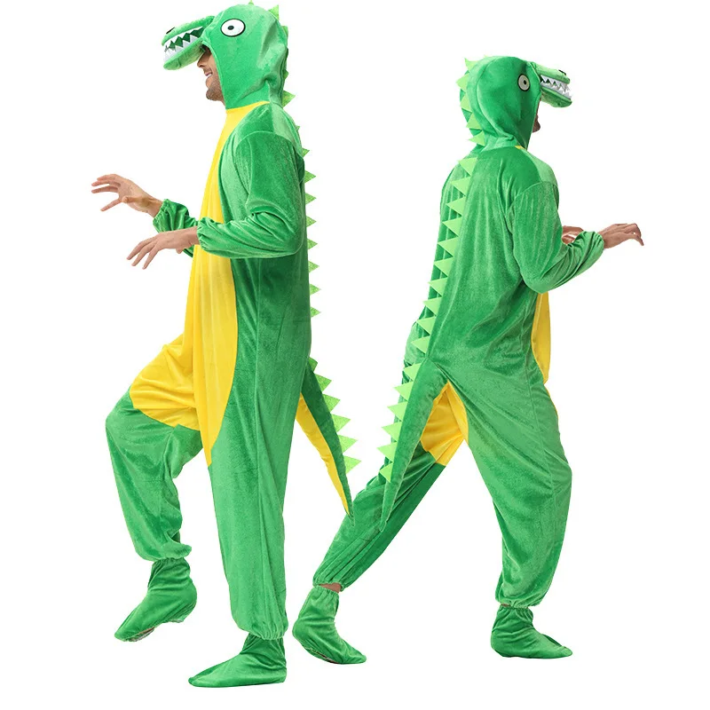 

Dinosaur Onesies Male and Female Animals Thickened Tyrannosaurus Rex Dinosaur Onesies with Hats Foot Covers