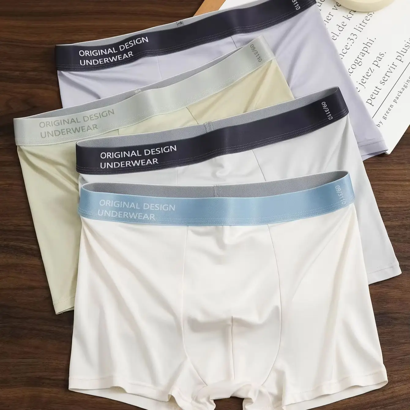 4-Pack of Men's New Style Underwear, Soft, Seamless, Breathable, Comfortable Solid Color Boxer Briefs, High Elasticity Sports Shorts, Men's Daily Casual Underwear. Sizes: S m L XL XXL