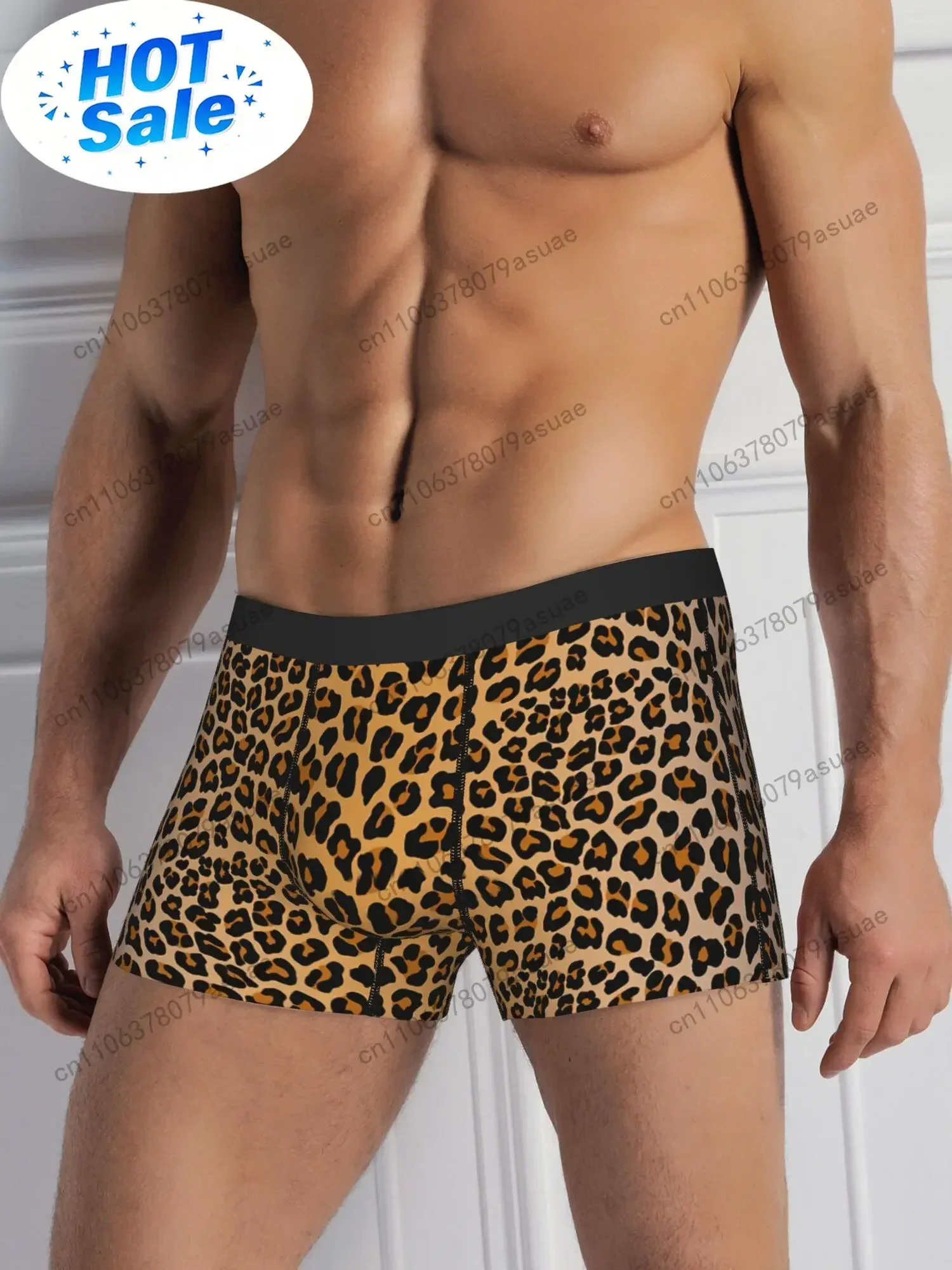 Men'S Leopard Print Boxer Briefs - Soft Stretch Underwear Comfortable Breathable Stylish Animal Print Design Perfec Black