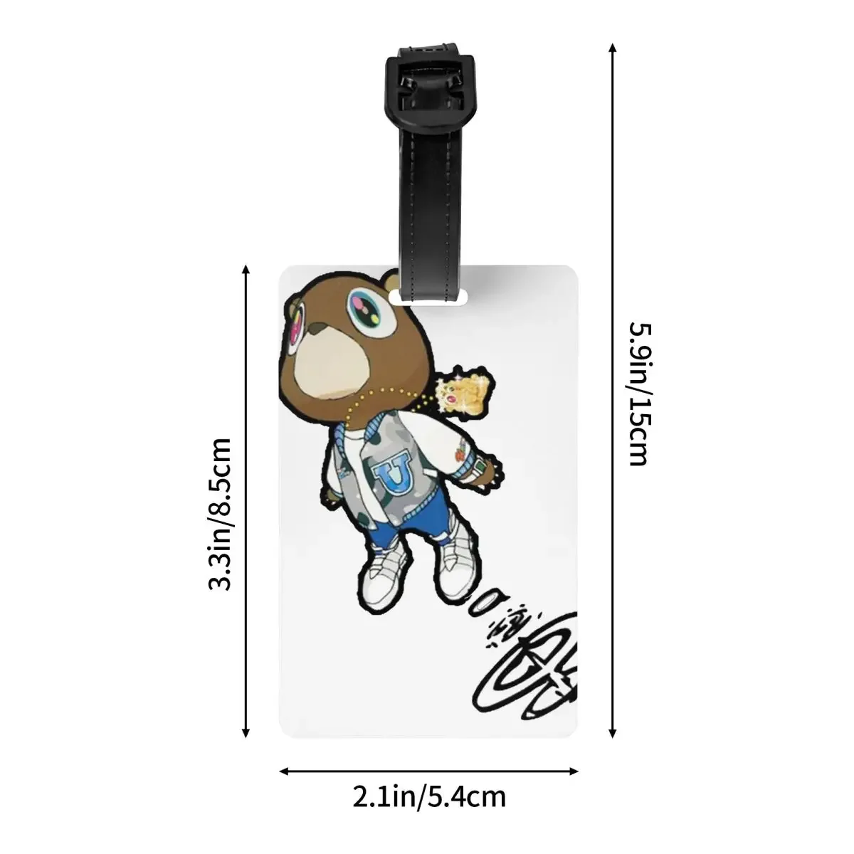 Kanye West Dropout Bear Chicago Vintage Graduation Luggage Tags Portable Baggage Boarding Tag Label Holder ID Name Address
