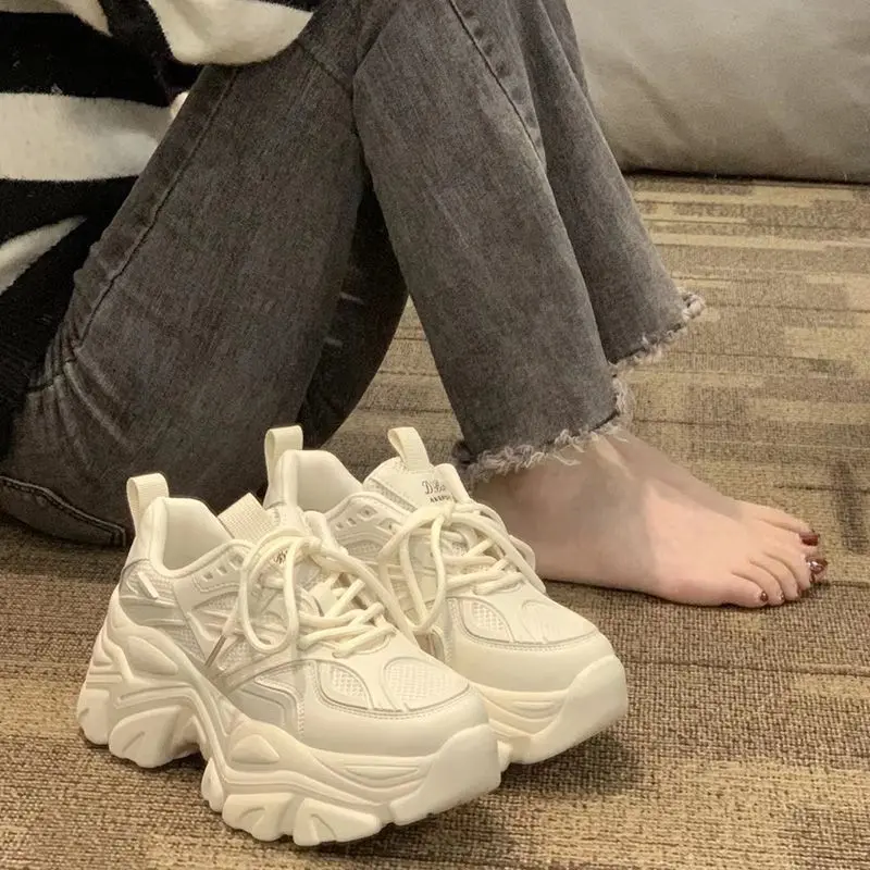 Dad Shoes Women's Height Increase 2025 Spring New Style Show High Thick Bottom Sports Shoes Women