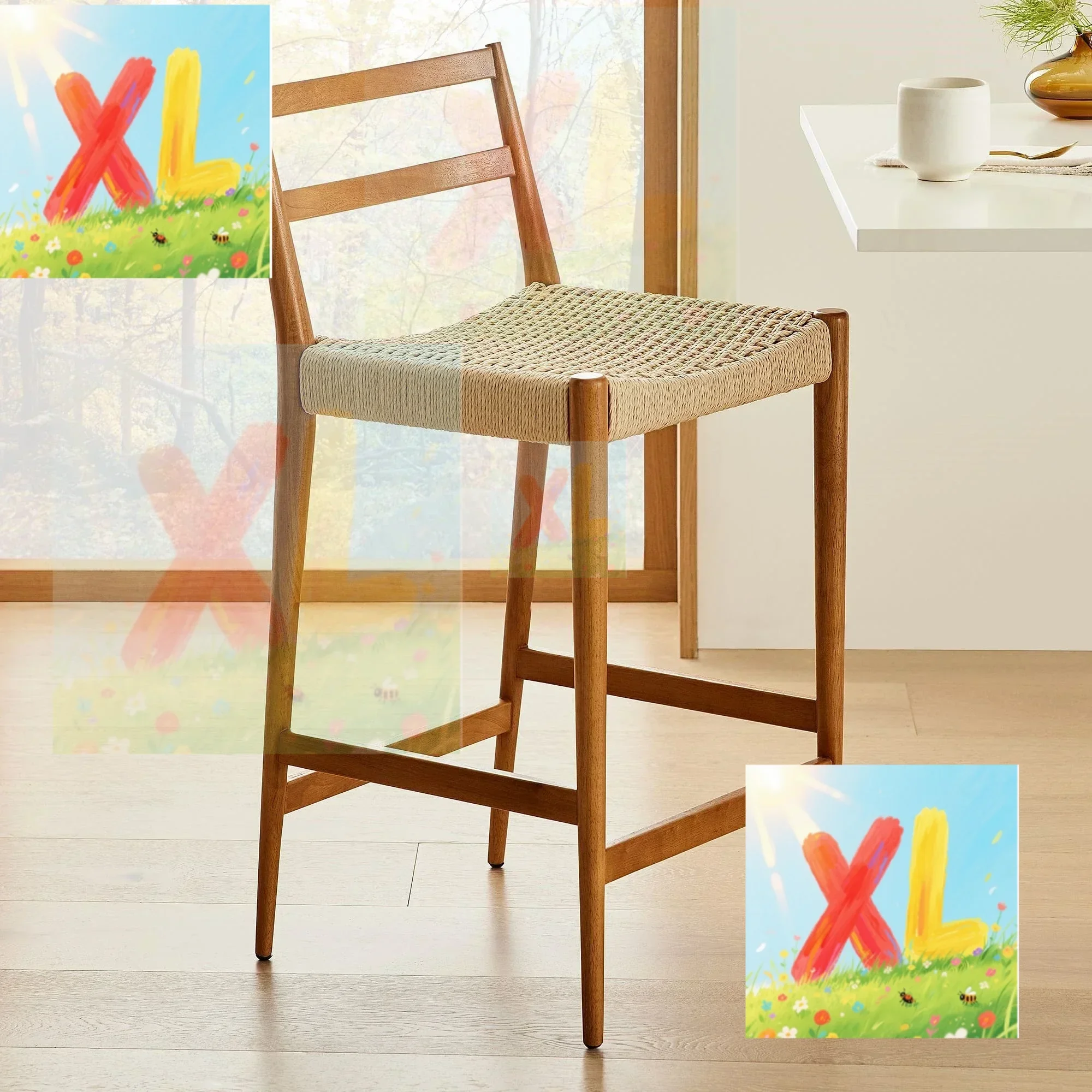 

Modern Solid Wood Counter Stool Bar Chair for Kitchen Dining Room Living Room Hotel and Home Bar Furniture Restaurant Style