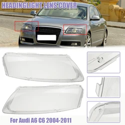 Car Front Headlight Lens Cover For Audi A6 C6 2004-2011 Glass Auto Shell Headlamp Lampshade Transparent Head Light Lamp Cover