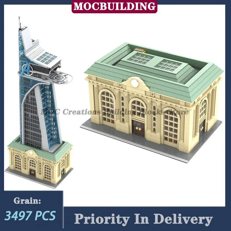 

Central Station 48 x 32 MOC City Street View Architecture Building Block House Collection Toy Gifts