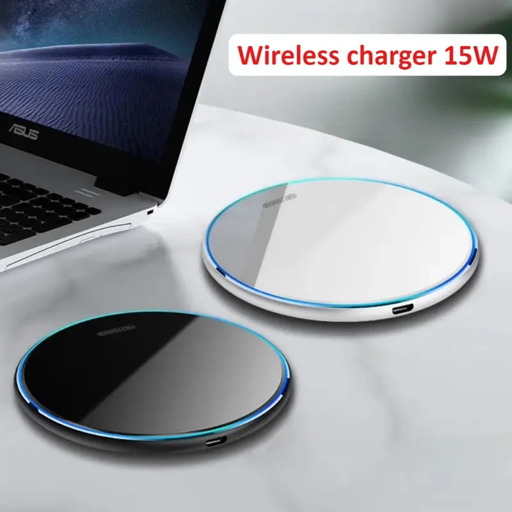Universal Mirror Surface  Fast Wireless Charging Pad, Compatible with iPhone 17/16/15 Pro Max, Samsung Galaxy S22/S21 Ultra