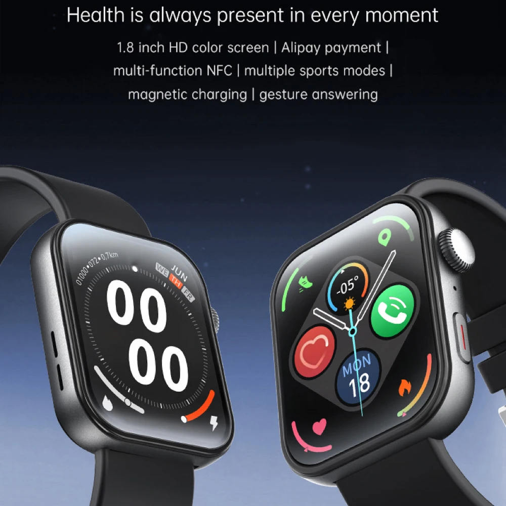 Умные часы с синими зубьями и функцией звонка