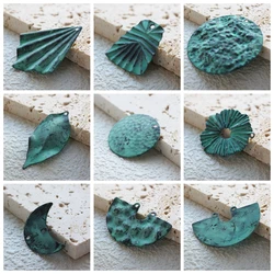 DIY Supply-One Piece Hand Made Green Patina Brass Finding - Varies Shapes and Size (PTA-g)