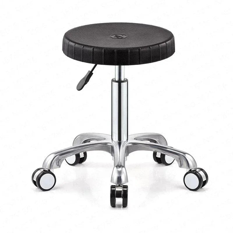 Beauty Salon Stool Rotating Lift Stainless Steel Salon Taboret Barber Shop Chair Dentistry Work Chair Metal Stool Wheeled