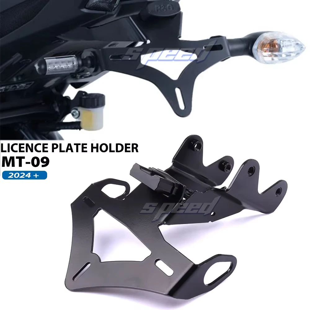 For Yamaha MT-09 MT09 2024 2025 Motorcycle Rear Fender Registration Bracket License Plate Holder Frame Tail Tidy with LED light