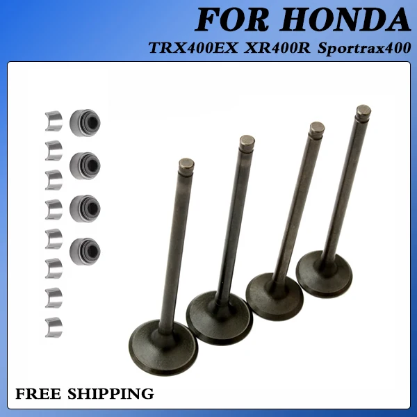 Несъемный мотоциклетный выпускной клапан, впускной клапан, сальник, стопорная пластина, клапан для HONDA TRX400EX TRX 400EX XR400R Sportrax 400 Несъемный мотоциклетный выпускной клапан, впускной клапан, сальник, стопорная пластина, клапан для HONDA TRX400EX TRX 400EX XR400R Sportrax 400