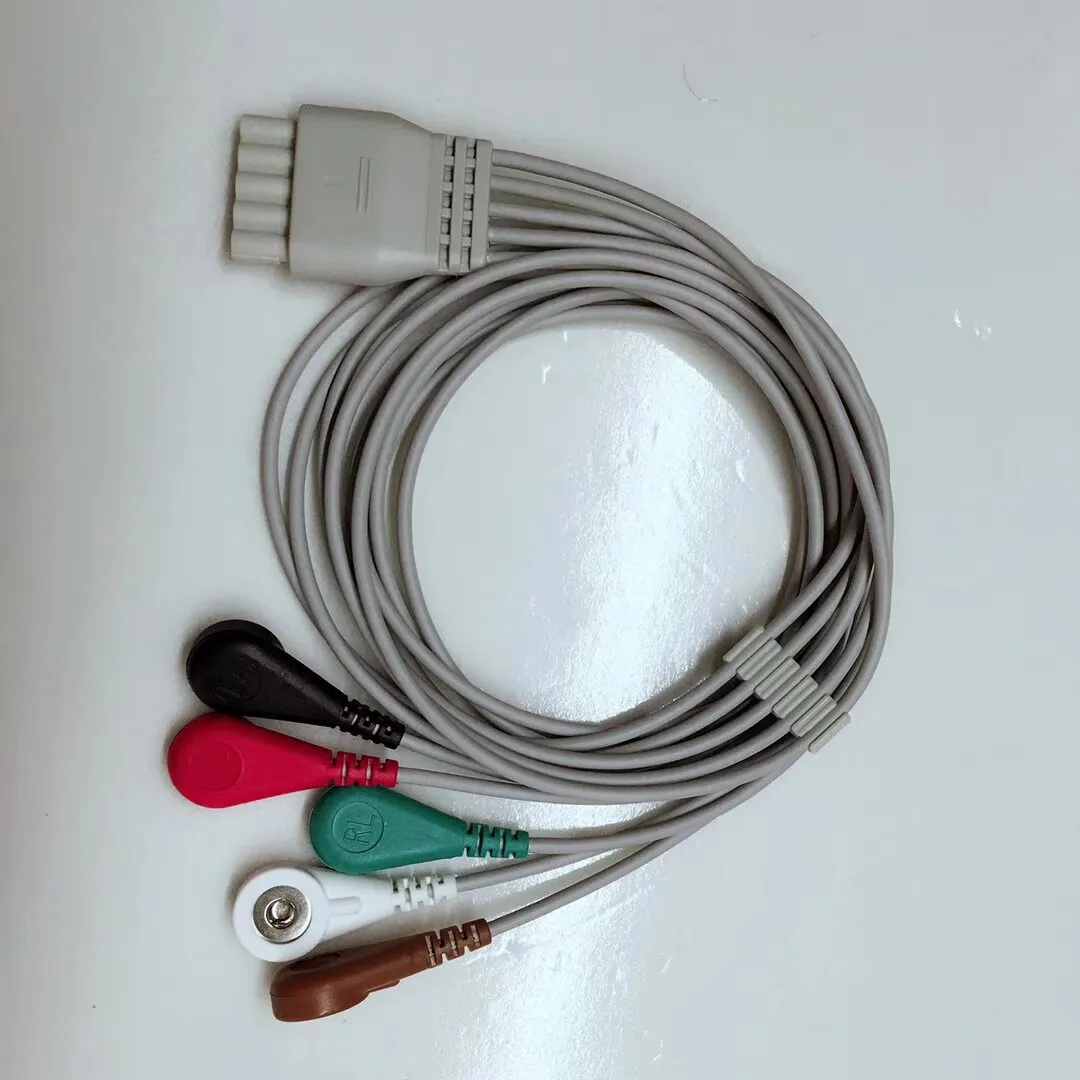 Monitors Accessories  Compatible with MGMs ECG Telemetry Cable 5 Lead Cable