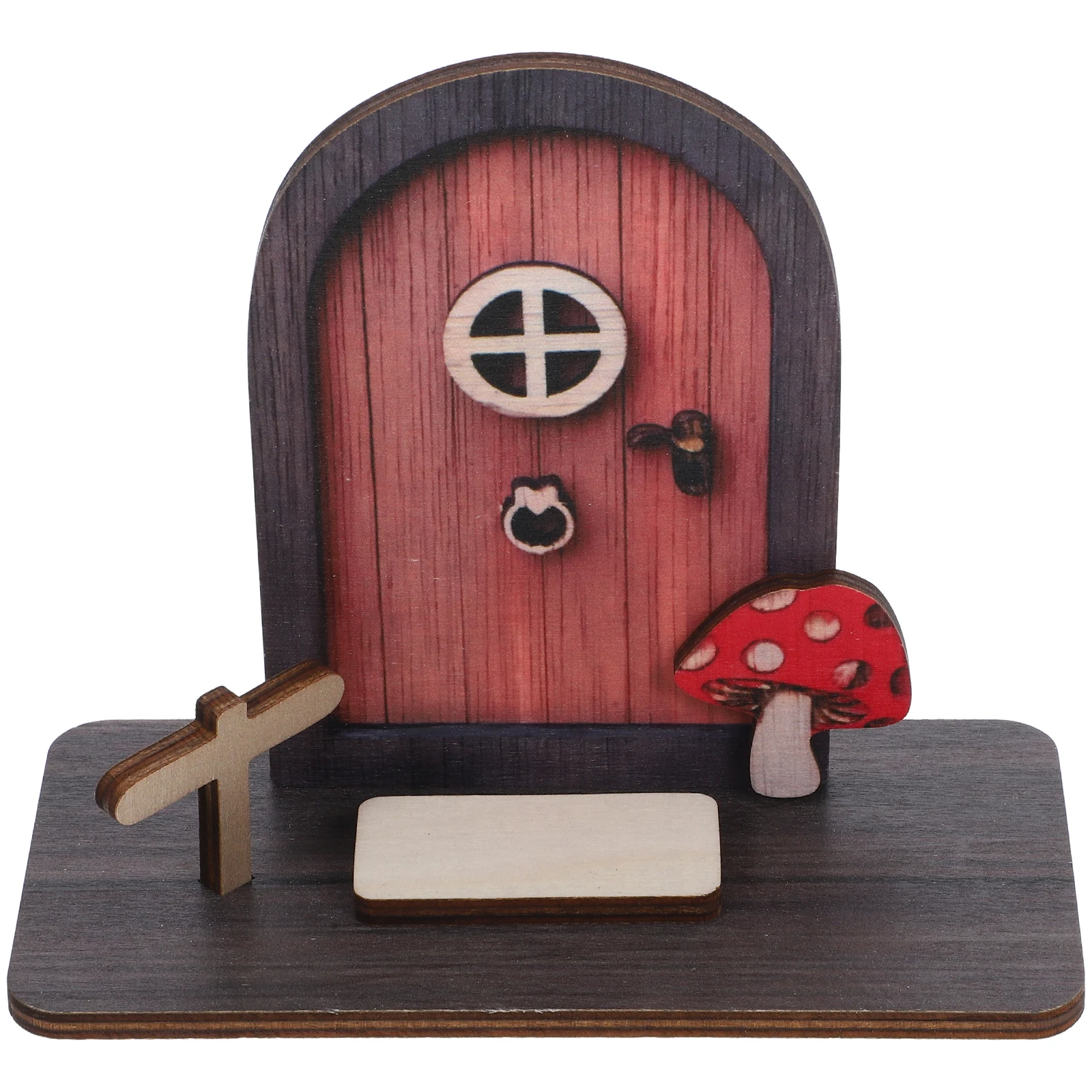 

Mushroom Elf Door Ornaments Fairy Decor Wood Craft Garden Decorations Miniature
