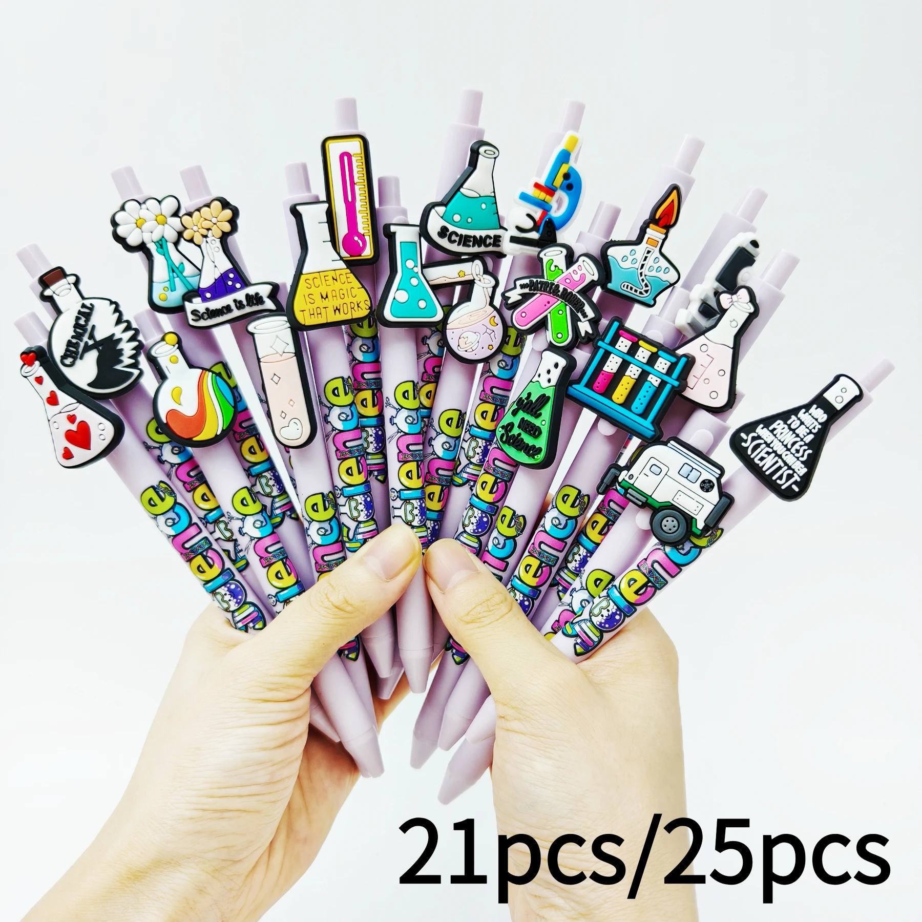 

21 шт./25 шт., тематическая нашивка для научной лаборатории, шариковая ручка Таро, фиолетовая гелевая ручка с цветной печатью, подарочная ручка