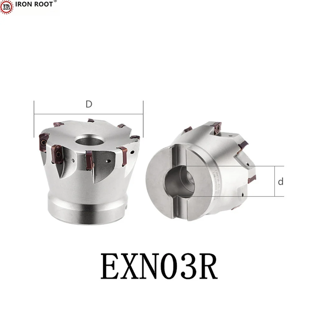 

1P EXN03RCNC Indexable Face Mill EXN03R-050-8T22,EXN03R-063-8T22 Double Sided Square Milling Cutter For LNMU0303 Carbide Inserts