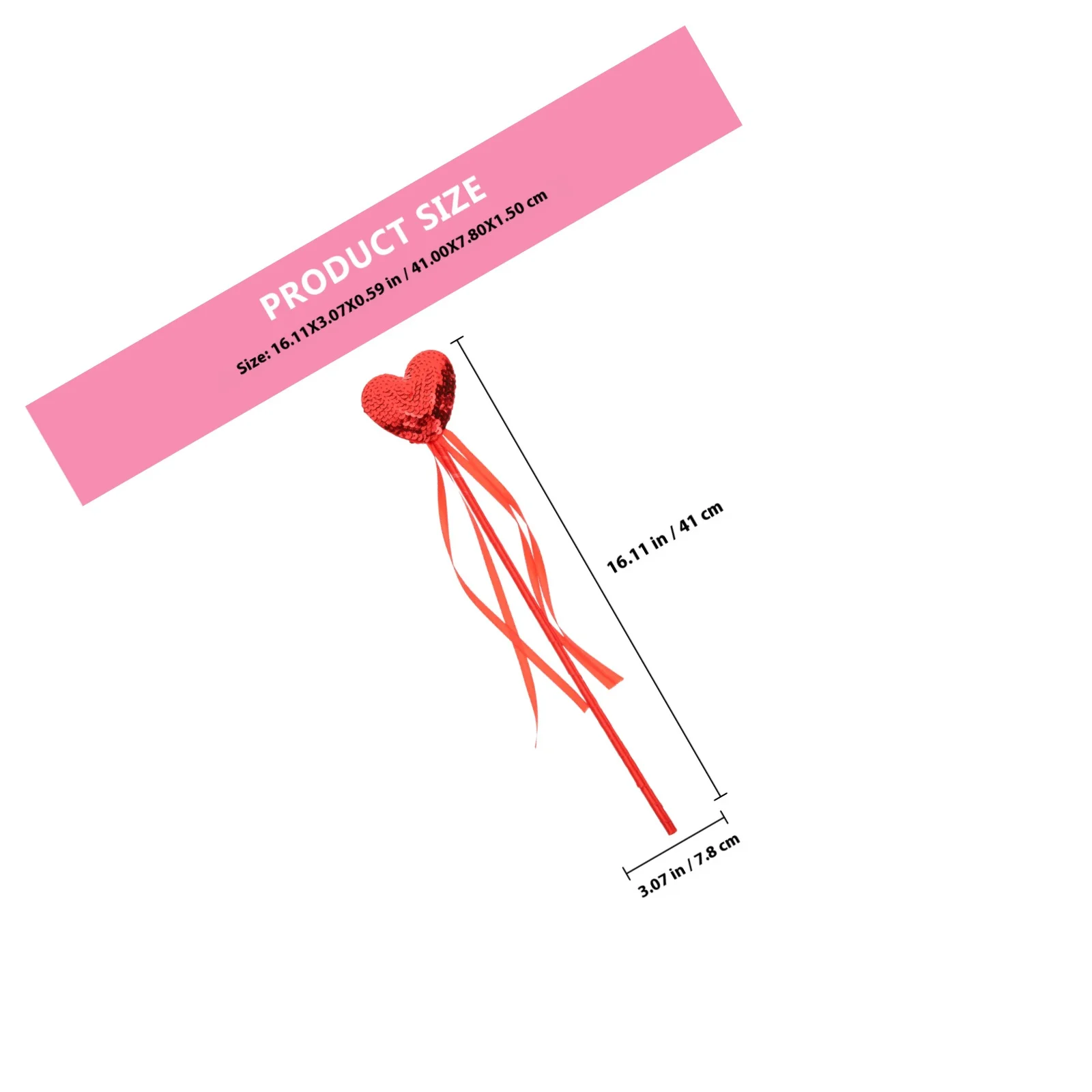 Bacchette a forma di cuore scintillanti da 3 pezzi Bastoncini da fata premium per feste a tema principessa Foto Prop Forniture per feste regalo di festa