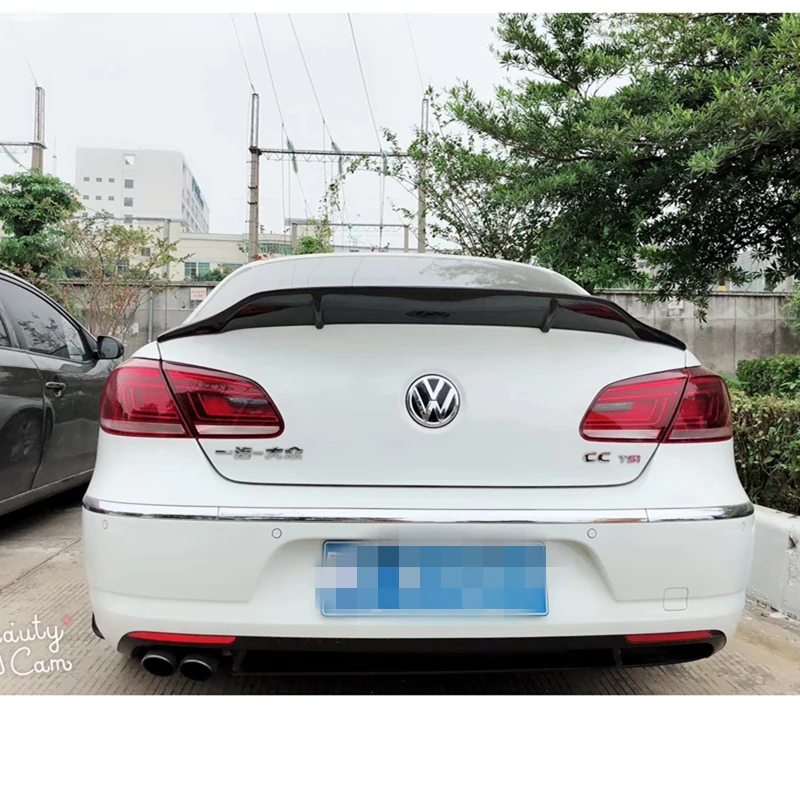 

R Style For Volkswagen VW Passat CC Spoiler 2009 - 2018 FRP / Carbon Fiber Material Car Rear Trunk Wing Accessories Body Kit