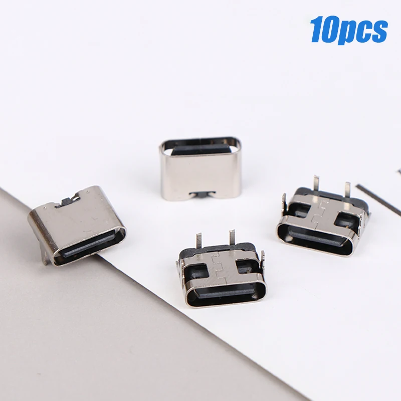 HMA88-10Pcs asiento hembra tipo C enchufe de 2 pines Micro conector USB conector de alimentación para puerto de carga de teléfono móvil