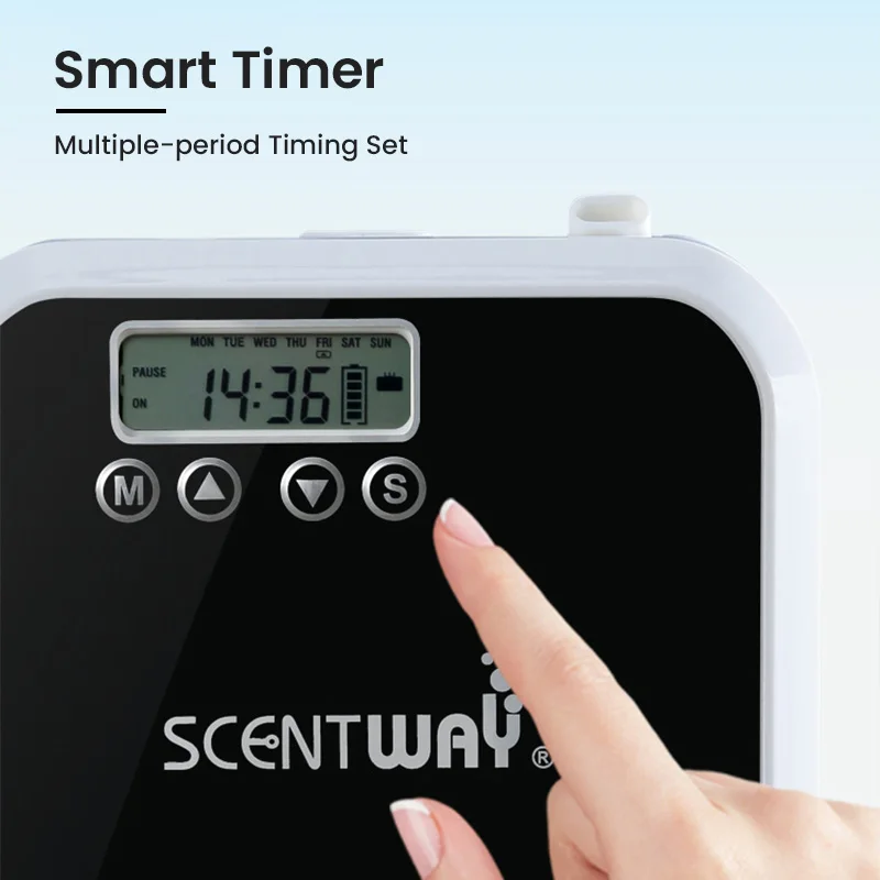 Diffusore di profumo per uso domestico Aromizer alimentato a batteria diffusore di olio essenziale dispositivo di profumo dell'aroma a parete Display intelligente