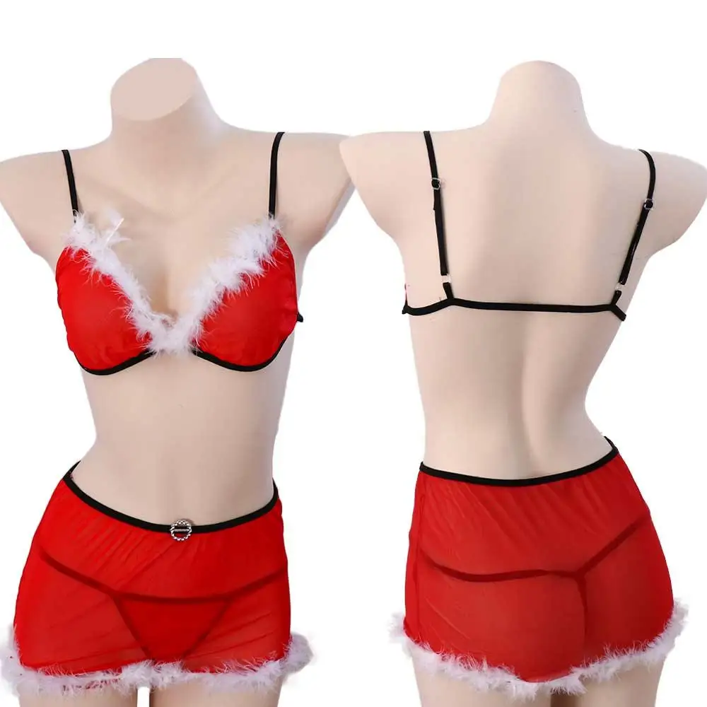 

Red Sleepwear Costume Babydoll Sleep Dress Lingerie Underwear