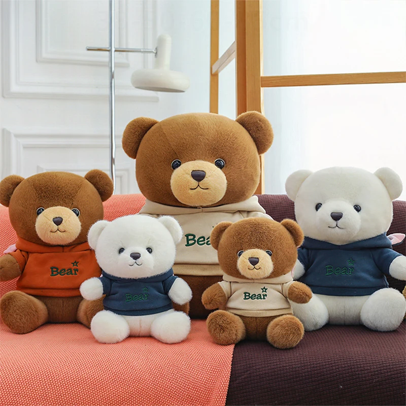 

Kawaii Stuffed Doll Plush Toy Bear in Hoodie Cute Teddy Bear for Kids Birthday Xmas Gift Soft Stuffed Animal Doll for Children