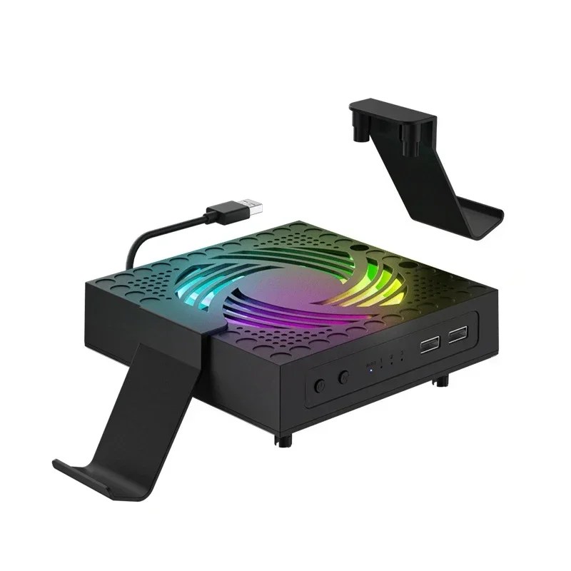 Efficiently Cool Your For Xbox For Series X with RGB Cooling Fan Features Adjustable Speed and Headphone Holder