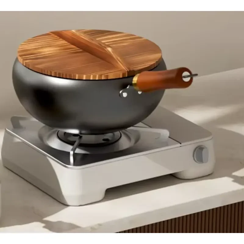 Purely Hand Forged Uncoated Non Stick Iron Pan Frying Pan Belly Pan Household Gas Stove Cooker Wok Series