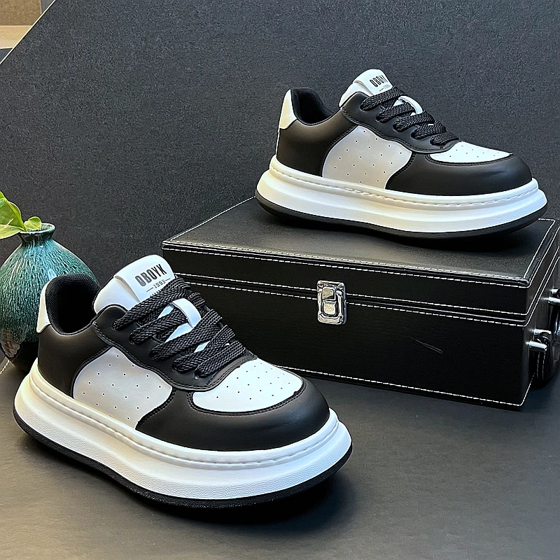 New Arrival Men Fashion Simple and Versatile White Shoes Spring Autumn Luxury Designer Trending Thick Bottom Chunky Sneakers