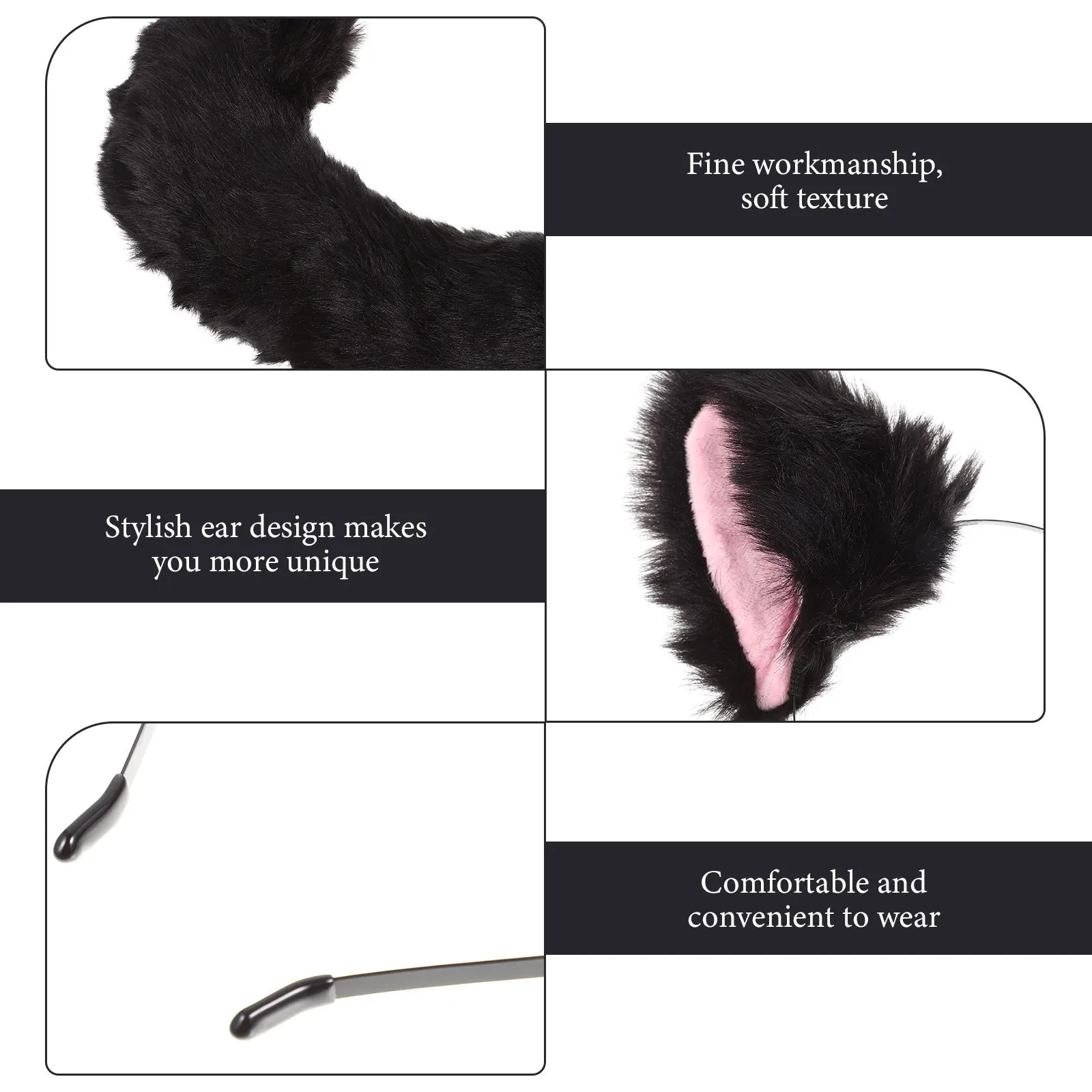 

Headb Tail Set Furry Animal Costume Props Festival Party Decor Animals Ear Headb Stage Accessories