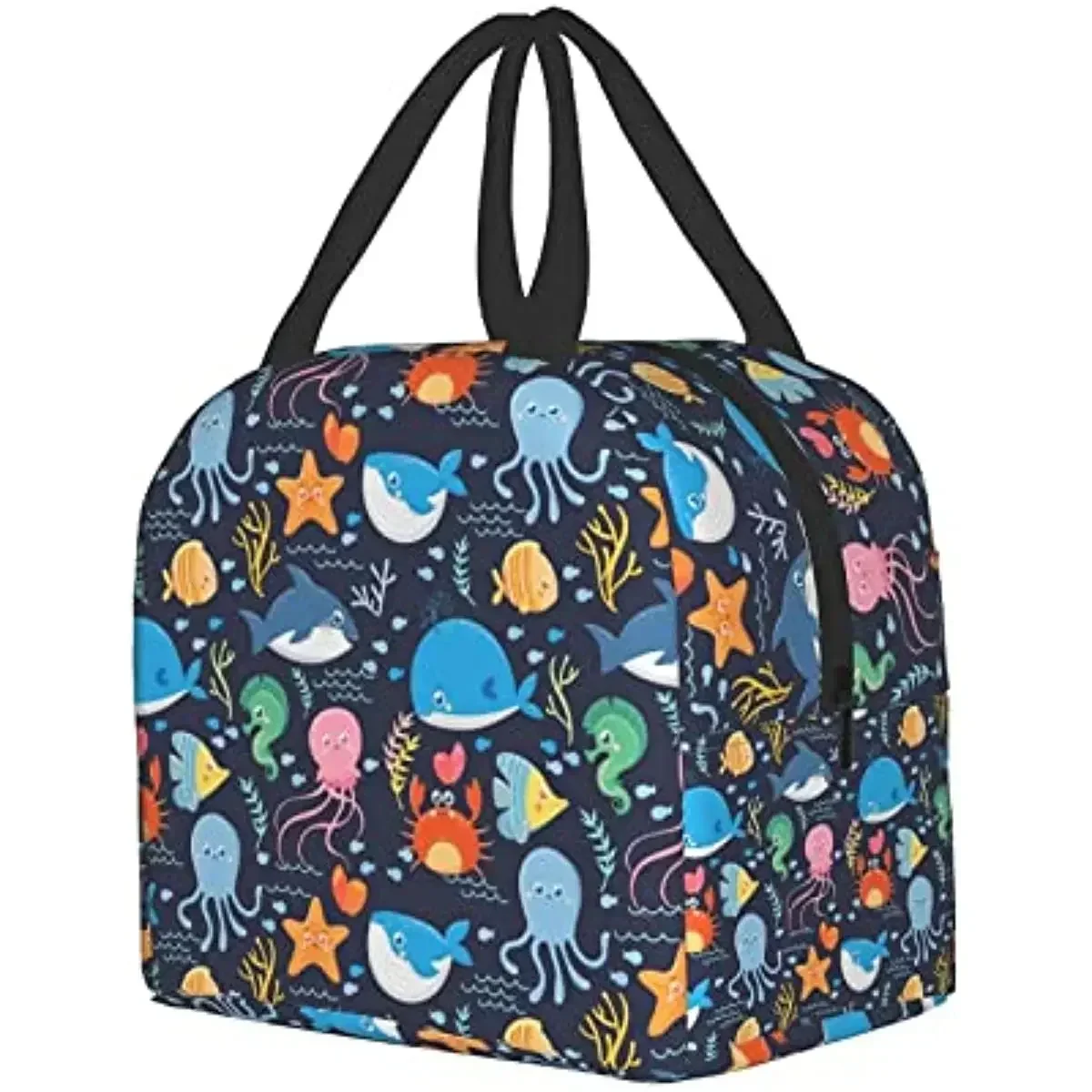 Ocean Lunch Box Insulated Cooler Bag Water-Resistant for Women, Girls, Boys, Picnic