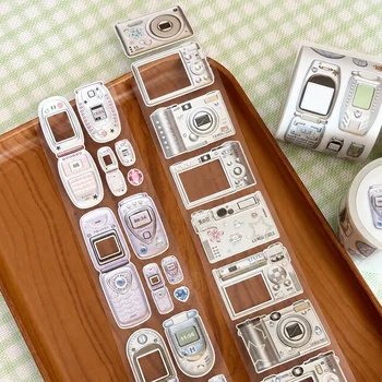Kawaii Retro Y2k CCD Mobile Phone Photo Frame Die Cut Sticker DIY Photo Goo Card Journal Scrapbooking Phone Case Collage Supply