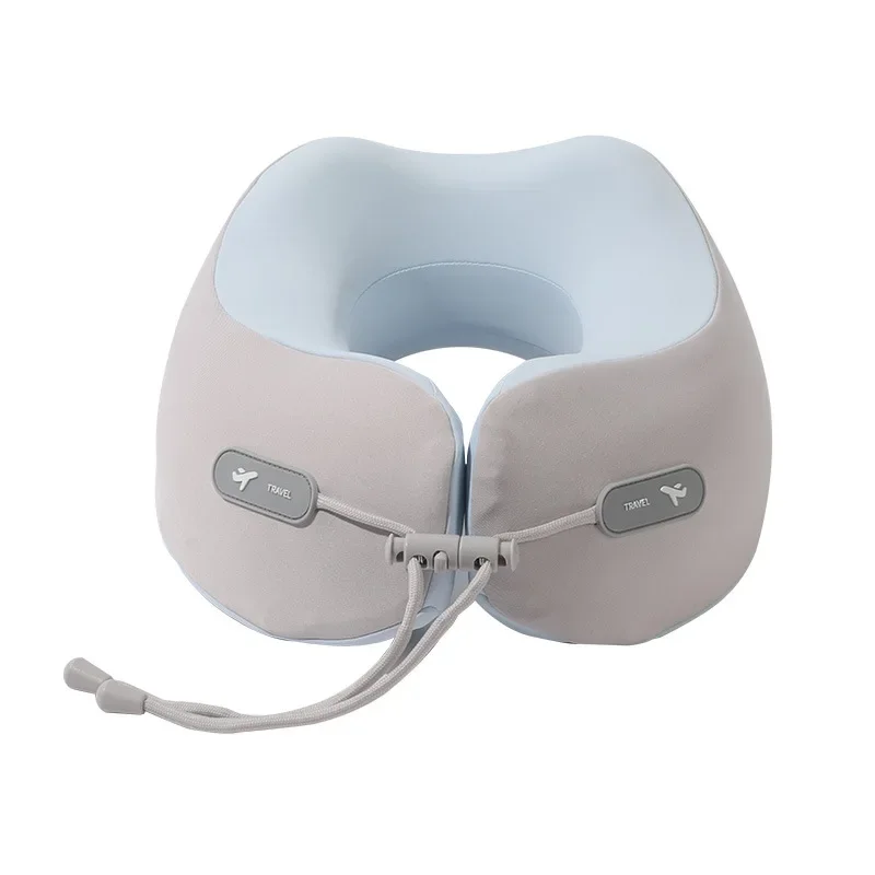 Memory cotton U-shaped pillow, portable airplane pillow for travel, can be stored