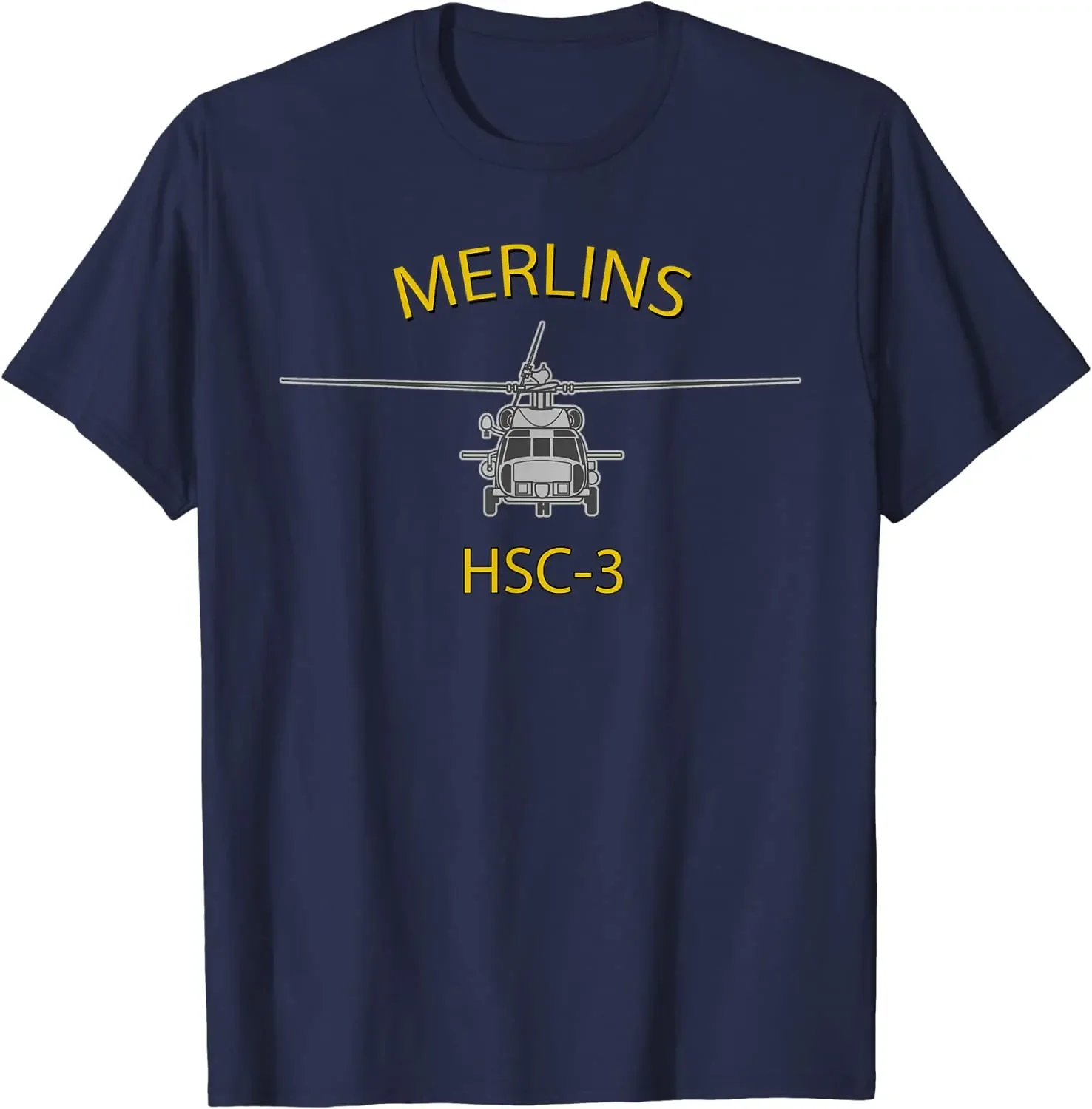 HSC-3 Merlins MH-60 Sea Hawk Helicopter Squadron Men T-Shirt Short Sleeve Casual 100% Cotton O-Neck Summer Shirt