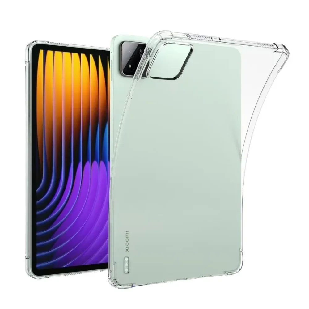 ถุงลมนิรภัย Soft TPU สําหรับ Xiaomi Pad 7 โปร่งใสกรณีซิลิคอนกลับแท็บเล็ตสําหรับ Xiaomi Pad 7 Pro Mi Pad 7 Pro กรณี 11.2 นิ้ว