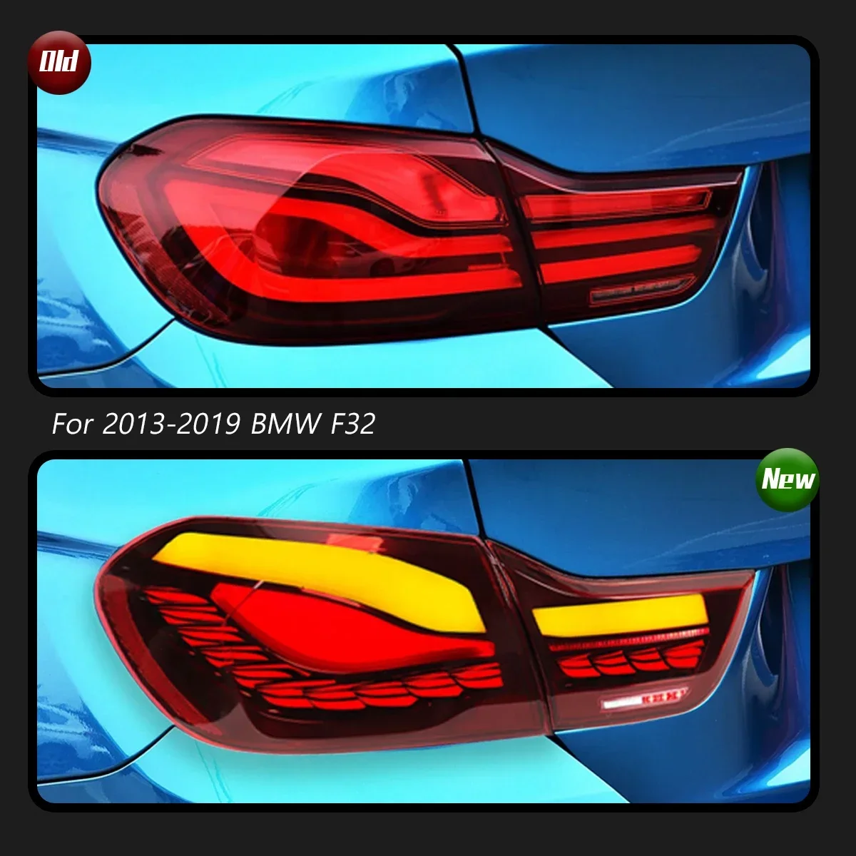 نوع سيارة لسيارات BMW 4 Series F32 الضوء الخلفي 2013-2019 ترقية المعدلة إلى إشارة الانعطاف الديناميكية DRL الجديدة LED الضوء الخلفي اكسسوارات السيارات