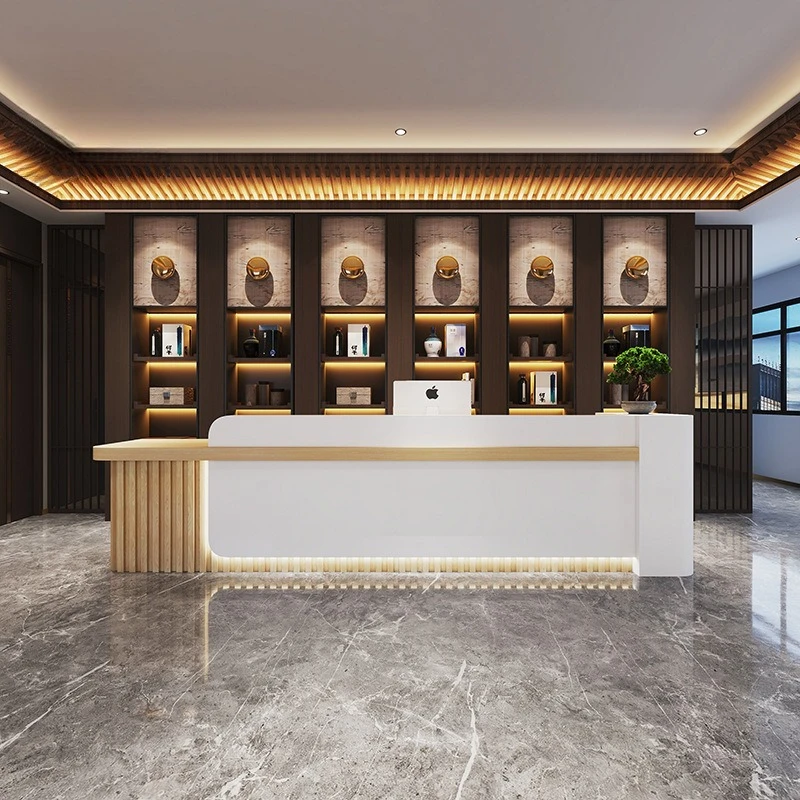 Company Lacquered Checkout Counters Beauty Salon Hotel New Chinese-style Checkout Counters Simple Modern Furniture Cajero JT40C