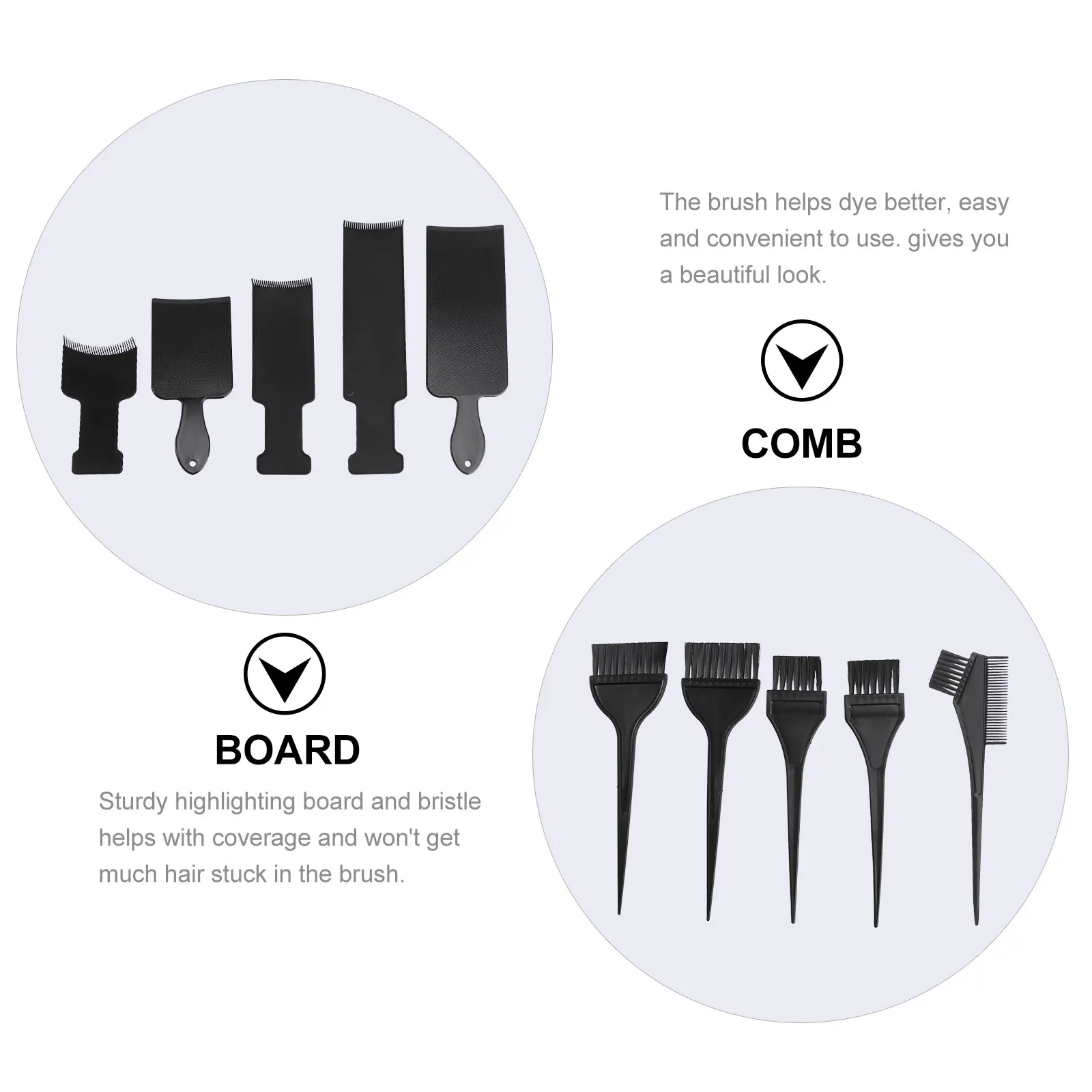 

Dyeing Board Set Handle Highlighting Tool Salon Home Use Sturdy Hair Coloring Brush Material Hair Dying