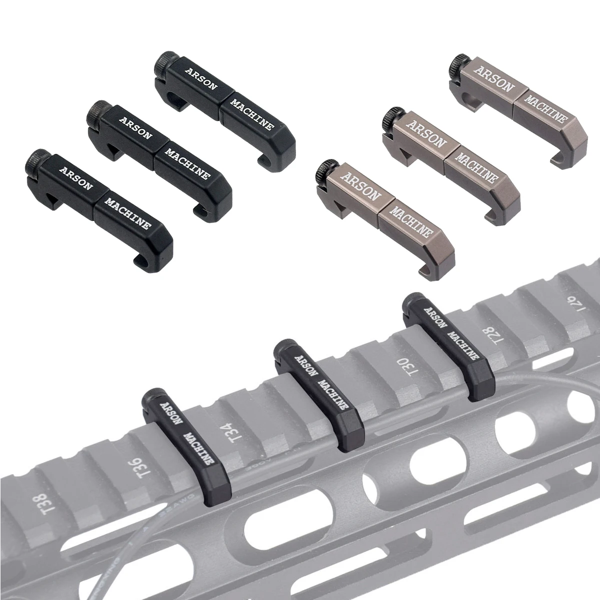 Arson Machine 3pcs/Set Wire Guide System Cable Management Rail Cover Picatinny Rail Handguard Wire Guide Tail Fixed Clip