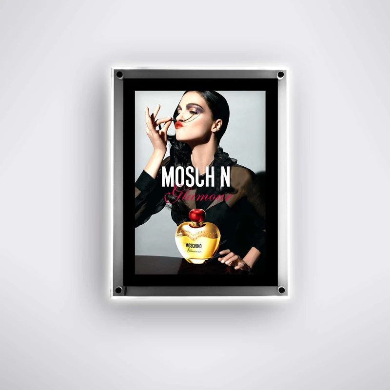 Wall Bevelled LED Poster Frame Led Backlit Poster Frame Light Box Sign Advertising Display 16x24inch