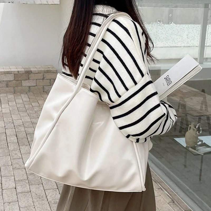 2026 Women New Vintage Shoulder Bags Lady Work Commute Large Capacity Handbag Female Korean Style Street Fashion Tote Bag - view 4