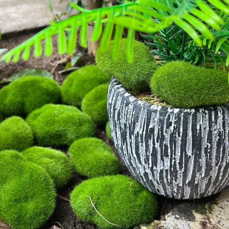 100/5pcs Artificial Moss Rocks Foam Fake Green Moss Stone Micro Landscape DIY Crafts for Home Garden Flower Pot Decoration Rocks