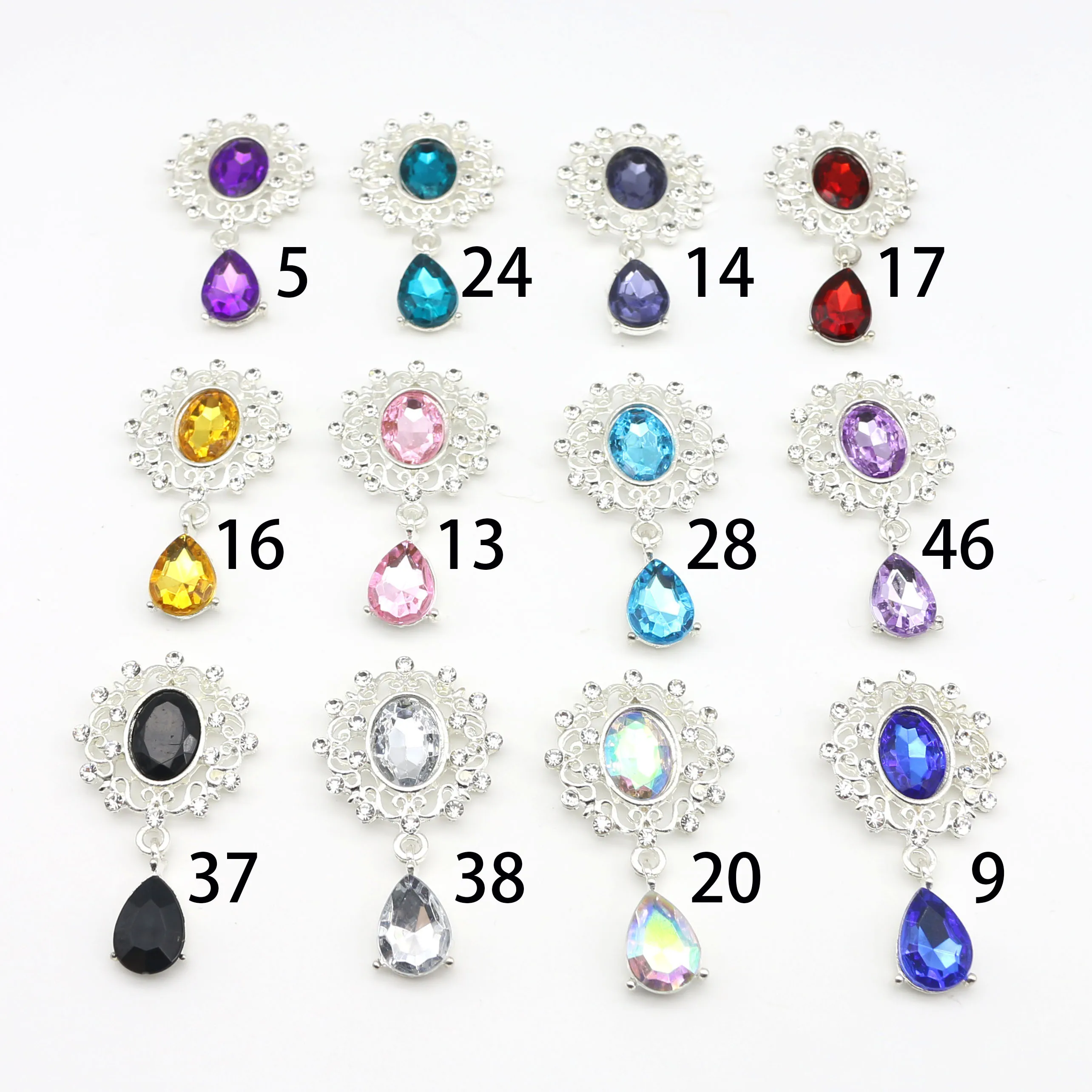 New Oval Simple Pendant Alloy Clothing Accessories Bowknot DIY Semi Finished Products Flower Plate Water Diamond Jewelry