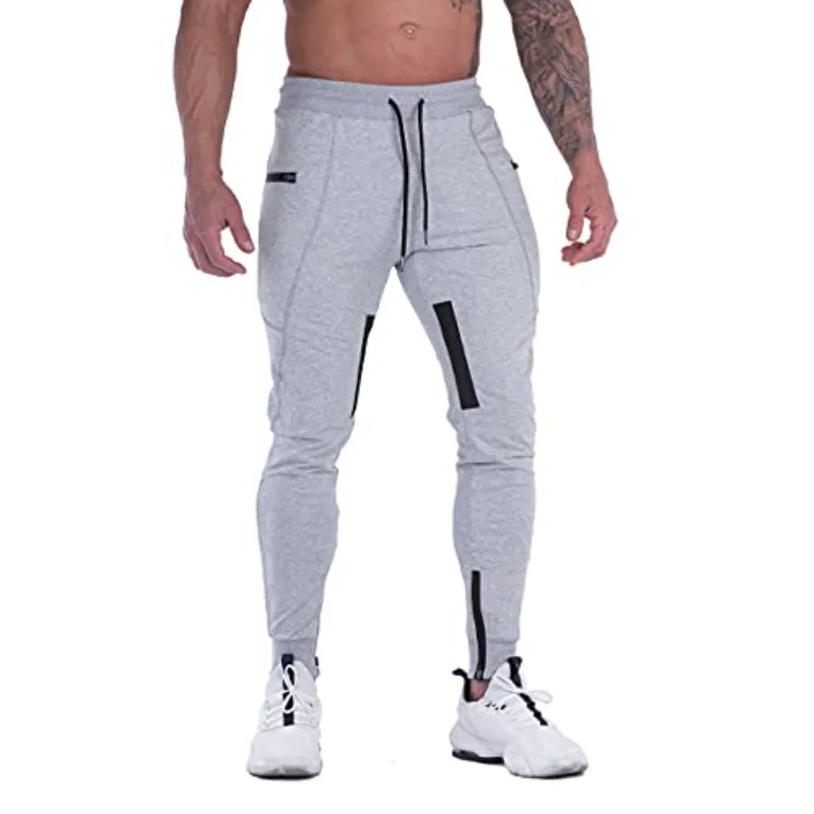 

FIRSTGYM Mens Joggers Sweatpants Slim Fit Workout Training Thigh Mesh Gym Jogger Pants with Zipper Pockets