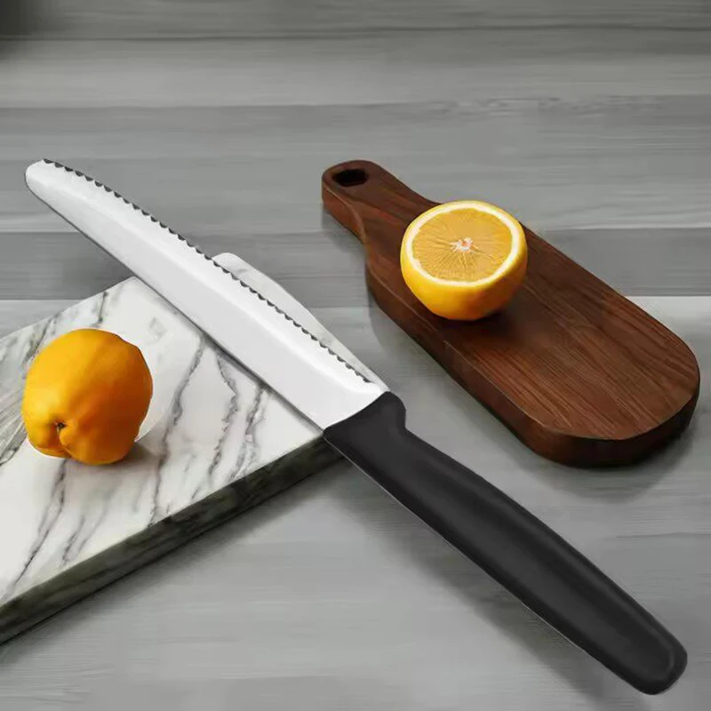 1/2/4/6/8PCS,Serrated Steak knife Round Tip Fruit Vegetable Paring Baking Toast Serrated Bread Knives Kitchen Stuff Baking Tools