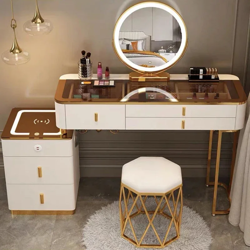 

Minimalist Furniture Bedroom Organizer Dressing Table Girls Salon Room Luxury Items Bedside Dresser Set Tocadores Chair Home