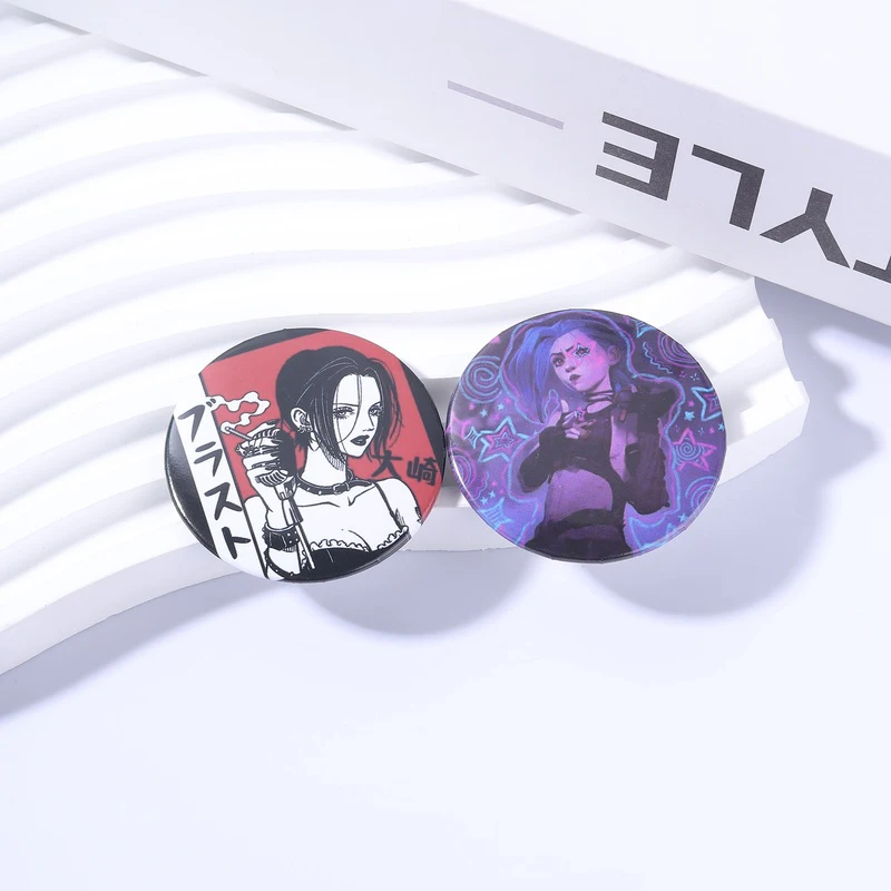 Horror Adventure Game Badge Tinplate Soft Button Pin Anime Girl Purple Pixel Figure  Brooches Bag Lapel Badge Funny Jewelry Gift
