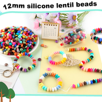 30pcs/Lot 12mm Silicone Lentil Separated Beads For Jewelry Making DIY Key Chain Necklace Bracelets Etc Handicrafts Accessories
