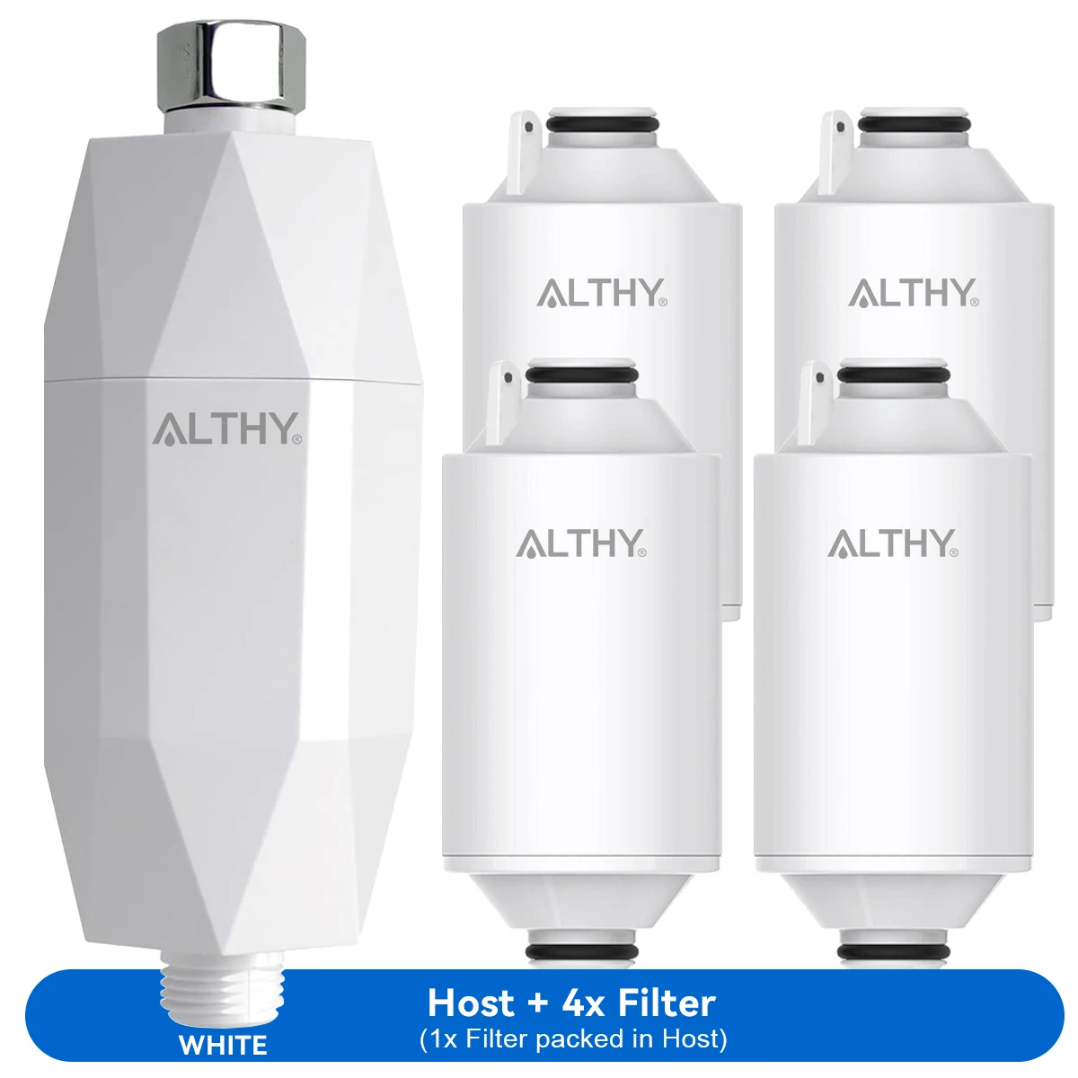 ALTHY Vitamine C Revitaliserend Douchewaterfilter - Vermindert Chloor Heavy Metal - Verbetert de droge, jeukende huid, haarsroos, eczeem