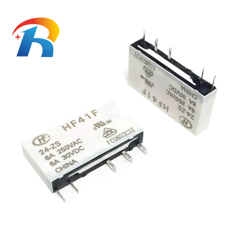 Free Shipping 5Pcs Power Relay HF41F 5/12/24V -ZS HF41F-5-ZS HF41F-12-ZS HF41F-24-ZS 5Pin 6A250V relay