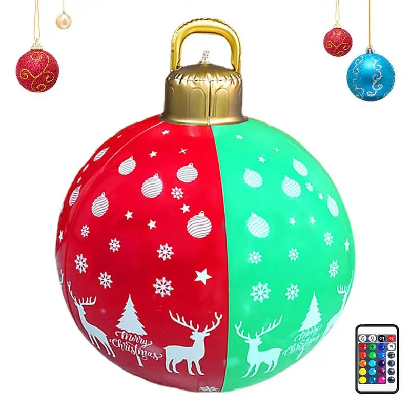 

60CM Large Christmas Inflatable Ball PVC Giant Blow Up Balls Christmas Tree Decoration Inflatable Ball Outdoor Christmas