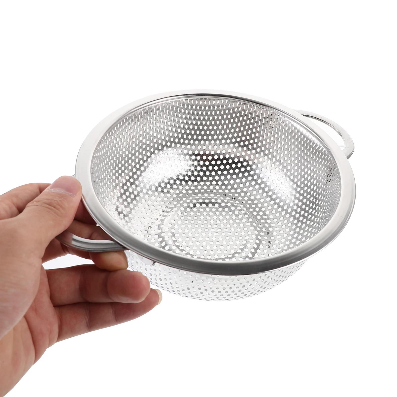 

Stainless Steel Drain Basket For Vegetables Fruits Rice Sieve Multi-Functional Kitchen Storage Organizer Home Use Silver 16.5Cm